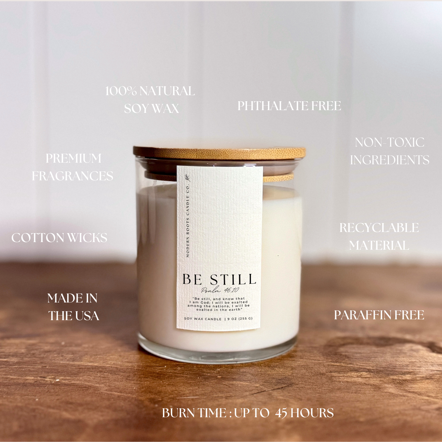Be Still | Lavender & Sage | 9 oz. Clear Jar Soy Candle